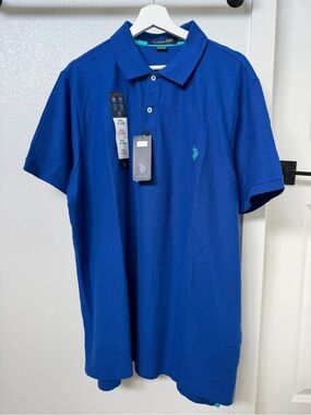 U.S. Polo Assn. Royal Blue Short Sleeve Polo with Teal Logo